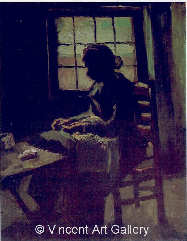 JH 719 - Peasant Woman Sewing in Front of a Window